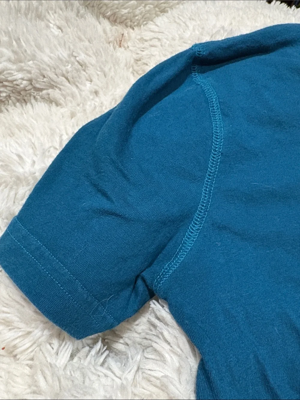 GAP Girl's Teal Henley Short Sleeve Shirt
